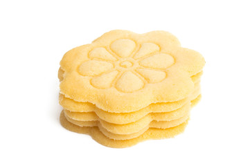 flower butter cookies isolated