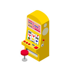 黄色いスロットマシンの等角投影図