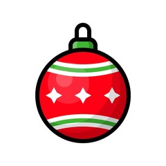 Cute Christmas ball, isolated on white background