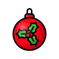 Fototapeta premium Cute Christmas ball, isolated on white background