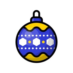 Cute Christmas ball, isolated on white background