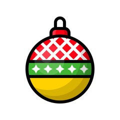 Cute Christmas ball, isolated on white background