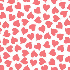 Pink Hearts seamless pattern. Love. Valentine's Day background.
