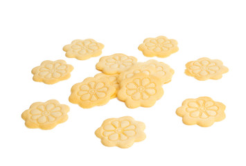 flower butter cookies isolated