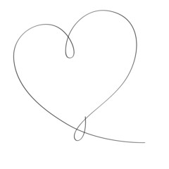 Heart Line Art Vector Illustration