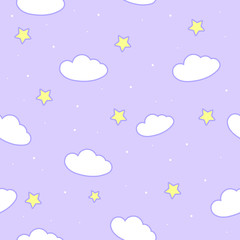 Fototapeta na wymiar adorable baby blue sky seamless pastel pattern