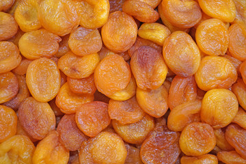 Pile of dried apricots pattern background