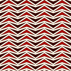 Zigzag abstract background. Red colors seamless pattern with repeated stylized triangles mosaic. Modern style texture.