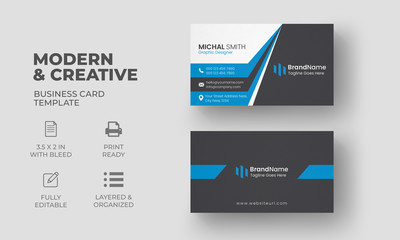 Simple and Clean White Business Card Template