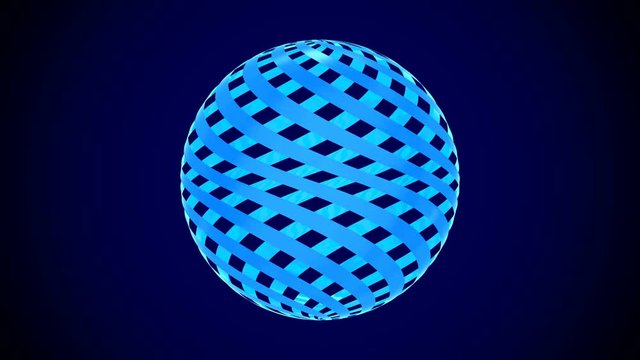 abstract sphere on blue background. Isolated 3D render