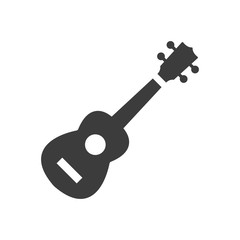 Acoustic guitar icon on white background.