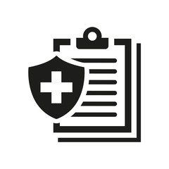 Medical insurance icon on white background.