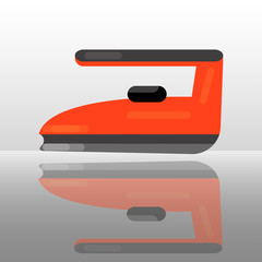 Iron icon. Flat. Red color. Logos or emblems.