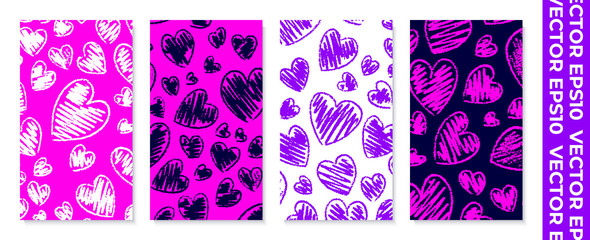 Set of banners for socail networks. Design for valentines day.