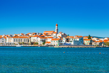 Fototapeta na wymiar Adriatic coast in Croatia, beautiful town of Betina on Murter island in Dalmatia