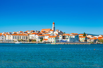Obraz premium Adriatic coast in Croatia, beautiful town of Betina on Murter island in Dalmatia