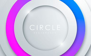 3D circle abstract white background with blue and purple gradient 