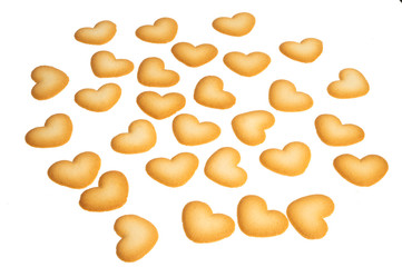 butter cookies hearts isolated