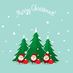 Santa Claus. Christmas background. Christmas Greeting Card. Vector illustration.