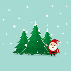 Santa Claus. Christmas background. Christmas Greeting Card. Vector illustration.