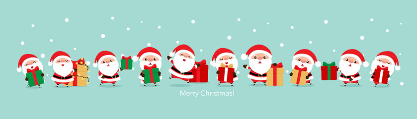 Santa Claus. Christmas background. Christmas Greeting Card. Vector illustration.