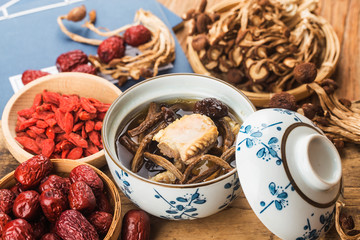 Tea tree mushroom ribs stew