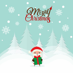 Santa Claus. Christmas background. Christmas Greeting Card. Vector illustration.