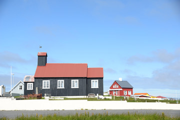 Obraz premium Kirkjuvogskirkja in Hafnir, ,Island