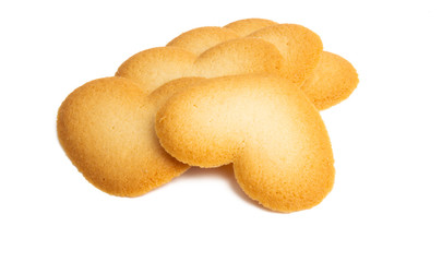 butter cookies hearts isolated