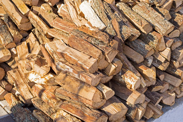 A large number of firewood