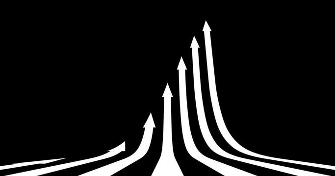 Energy efficiency graph 3D animation with alpha channel