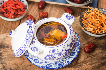 Cordyceps flower pork bone soup，Chinese Food