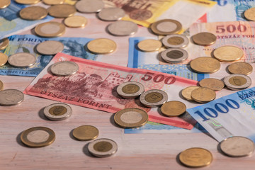 Hungarian forint. HUF banknotes and coins