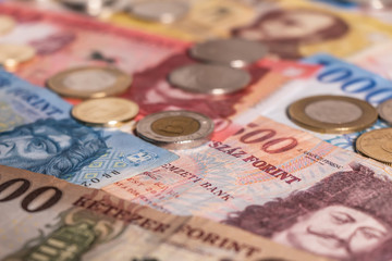 Hungarian forint. HUF banknotes and coins