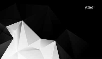 Abstract .Modern background. black-white  polygon background. vector.