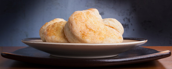 Homemade English scones for four o'clock tea in a plate