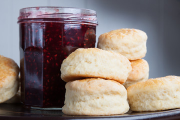Homemade English scones for four o'clock tea in a plate
