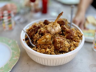 homemade pilaf with lamb