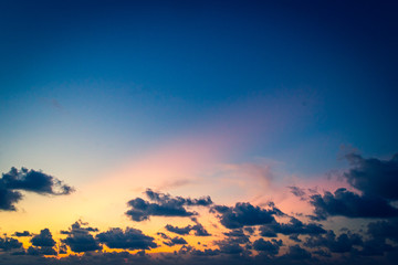 sky with clouds and sun