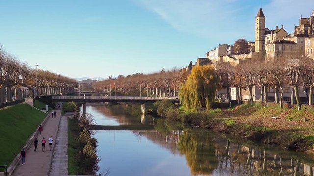 view of the city of Auch from the banks of the river called Gers