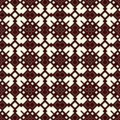 Outline seamless pattern with geometric figures. Repeated squares and rhombuses ornamental abstract background.