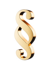 Obraz premium Law paragraph golden symbol isolated