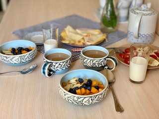 homemade breakfast in the kitchen