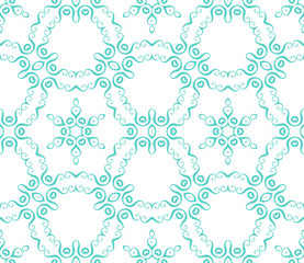 Abstract thin line curly seamless pattern. Linear ornamental geometric background. Wrapping paper. Vector illustration.             