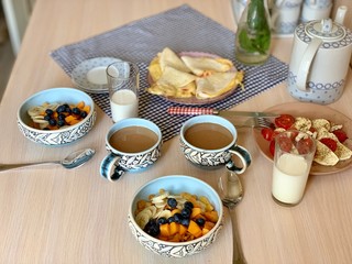 homemade breakfast in the kitchen