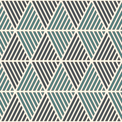 Seamless pattern with hatched diamonds. Argyle wallpaper. Rhombuses and lozenges motif. Repeated geometric figures