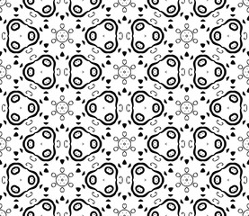 Abstract thin line curly seamless pattern. Linear ornamental geometric background. Wrapping paper. Vector illustration.             