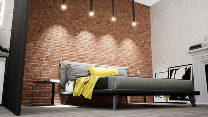 Obraz na płótnie Canvas Modern design living room interior in Scandinavian style . 3D rendering