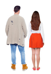 Back view of couple.
