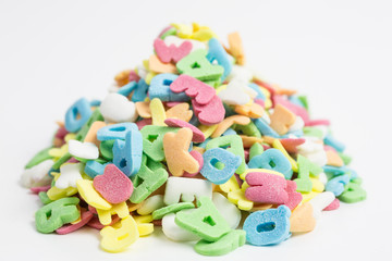 Fototapeta na wymiar heap of colorful sugar sprinkles